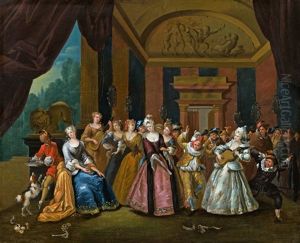 Frohliche Gesellschaft Beim Tanz by Frans Breydel