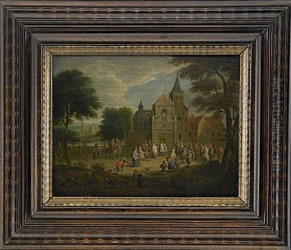 Stadsvy Med Figurer (2 Works) - view 1