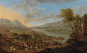 A Cavalry Skirmish Near A River by Karel Breydel