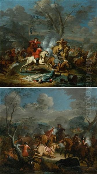 Pair Of Works: Equestrian Battles - view 1