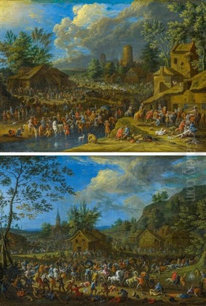 Zwei Gemalde: Plunderungen Flamischer Dorfer - view 1