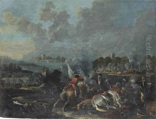 A River Landscape With A Cavalry Skirmish - view 1