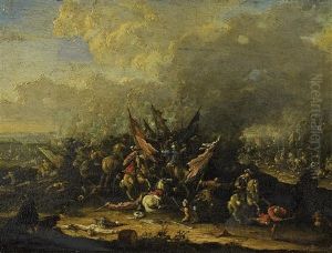 Schlachtenszene (+ Another; Pair) by Karel Breydel