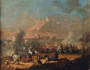 Combat De Cavalerie En Avant D'un Fort