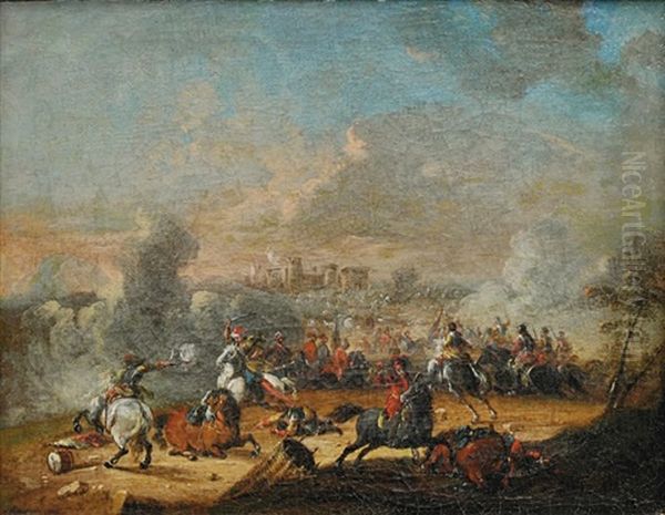 Combat De Cavalerie En Avant D'un Port - view 1
