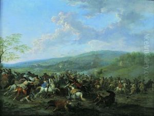 Scene De Choc De Cavalerie by Karel Breydel