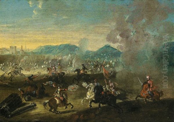 Reitergefecht Zwischen Kaiserlichen Und Turken In Einer Landschaft - view 1