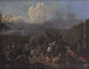 A Cavalry Skirmish Between Turks And Christians