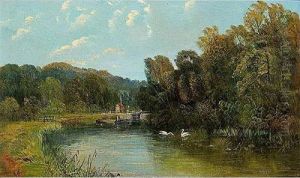 Paisaje Con Lago Y Cisnes by Robert Weir Allan