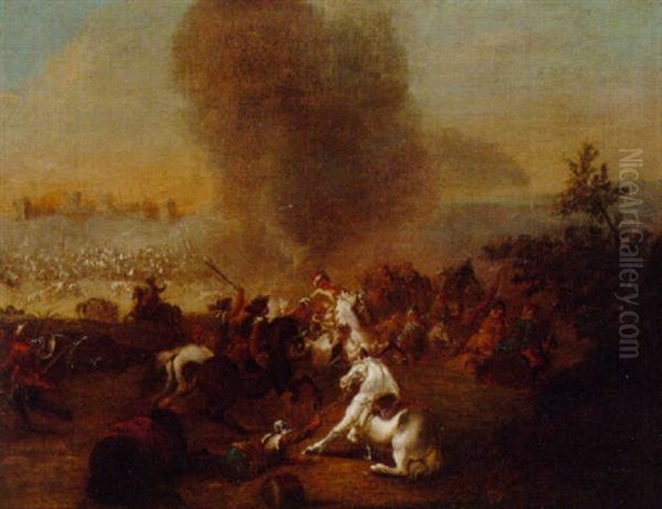 A Cavalry Skirmish Between Christians And Turks - view 1