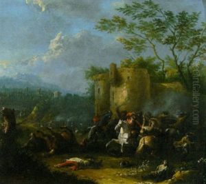 Reitergefecht Im Spanischen Erbfolgekrieg by Karel Breydel