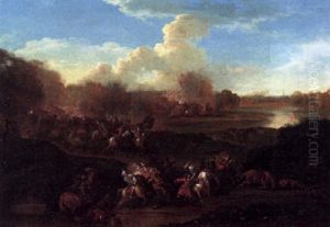 A Cavalry Engagement Between Turks And Christians by Karel Breydel