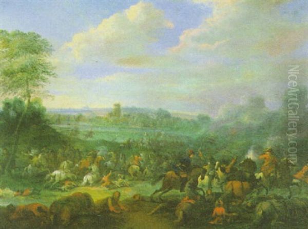 Reitergefecht In Einer Bewaldeten Landschaft - view 1