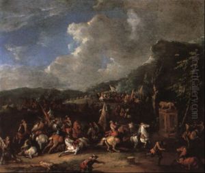 Cavalry Skirmish by Karel Breydel