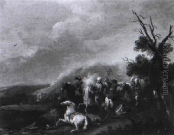 Reiterschlacht Gegen T_rken In Hugeliger Landschaft - view 1