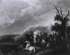 Reiterschlacht Gegen T_rken In Hugeliger Landschaft
