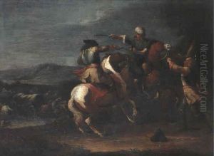 Combat De Cavalerie by Karel Breydel