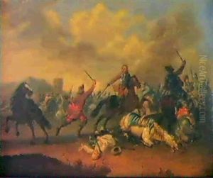 Reitergefecht. by Karel Breydel