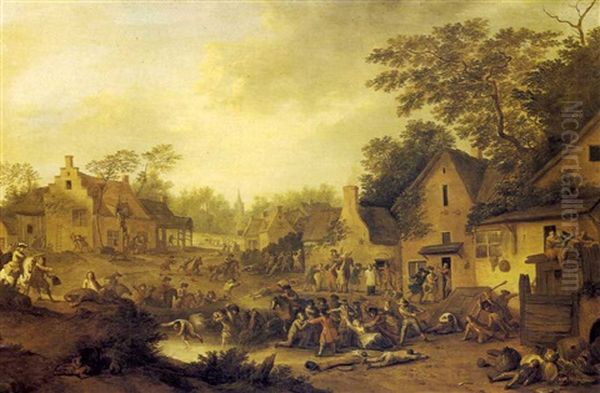 Villagers Repelling An Attack - view 1