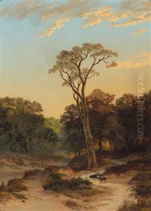 Waldlandschaft Mit Figurlicher Staffage by Jan Hendrik Breyer
