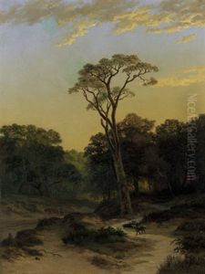 Abendstimmung Uber Einem Waldstuck by Jan Hendrik Breyer