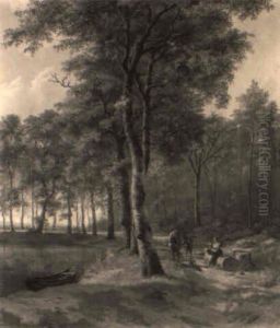 Travellers In A Forest Asking For Directions by Jan Hendrik Breyer