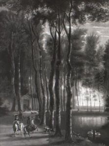 Parkallee Mit Herrschaftlichen Reitern by Jan Hendrik Breyer