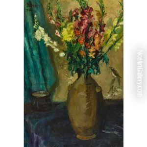 Stillleben Mit Gladiolenstrauss by Robert Breyer