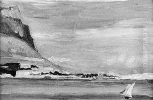 Italienische Kustenlandschaft Mit Segelboot