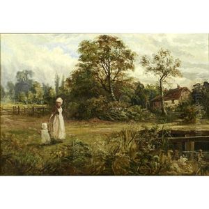 A Woman Child In A Landscape by John Winstanley Breyfogle