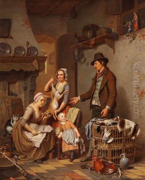 Keukeninterieur Met Familie - view 1
