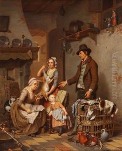 Keukeninterieur Met Familie by Charles Brias