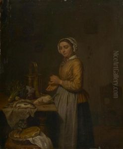 Kucheninterieur Mit Einer Magd by Charles Brias