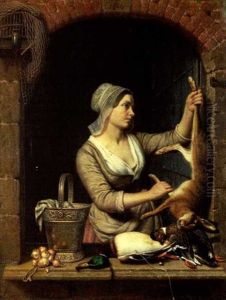 Cuisiniere Preparant Le Gibier by Charles Brias
