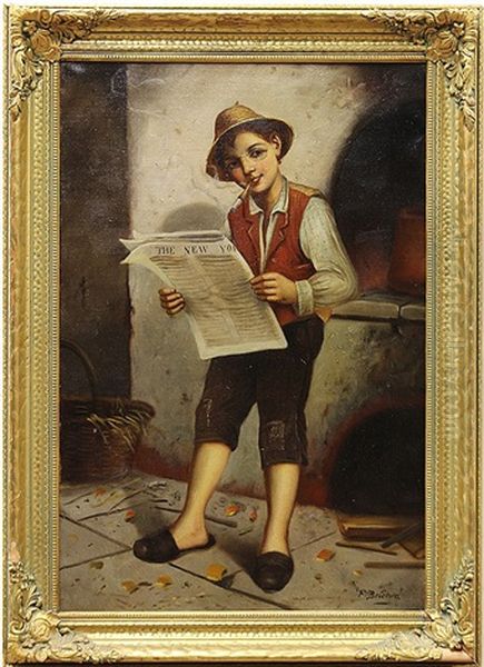Boy Reading The News - view 1