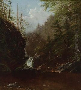 Waterfall In The Forest by Alfred Thompson Bricher