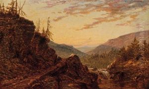 River Landscape With Waterfall by Alfred Thompson Bricher