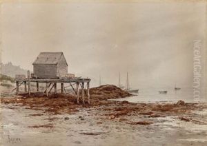 Log And Fish House, Maine by Alfred Thompson Bricher