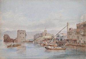 The Harbour Of Berut On The Coast Of Lyria by Sir William Allan