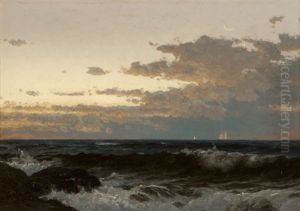 Sailboats Along A Coastal Sunset by Alfred Thompson Bricher