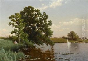 Young Woman By A Lake