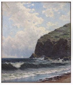 Untitled (new England Shoreline With Rocky Cliffs) by Alfred Thompson Bricher