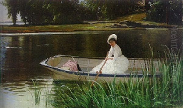 Mrs. Bricher In A Boat - view 1