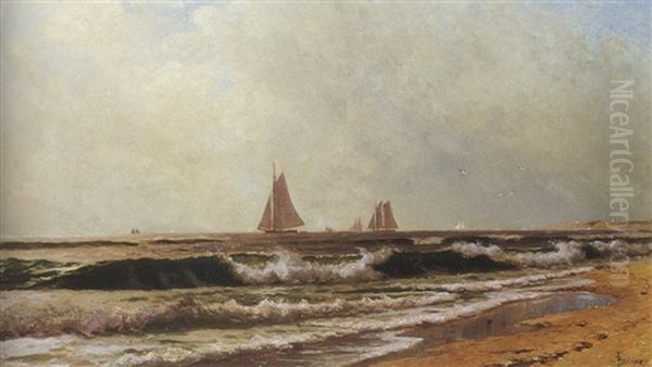 Sailboats Along The Shore (southampton Beach) - view 1