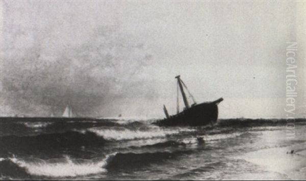 Coastal Scene With Wrecked Ship - view 1