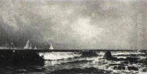 Sailing Vessels Off Rocky Coast by Alfred Thompson Bricher