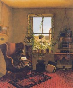 Laura Brown In A Wing Chair by Fidelia Bridges