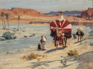 The Camel Train by Frederick Arthur Bridgman