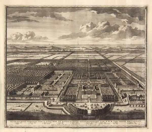Vlak-zichtig Vertoog Van 't Lust-hof Te Honslaardyk Toebehoorende Aan Z.k.m. Groot Britannien - view 1