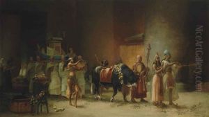 The Procession Of The Sacred Bull Apis by Frederick Arthur Bridgman